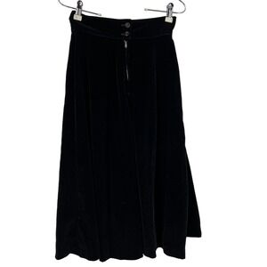 Vintage McArthur Velvet Western 1960's Black Skirt Midi Ankle Length Women Small